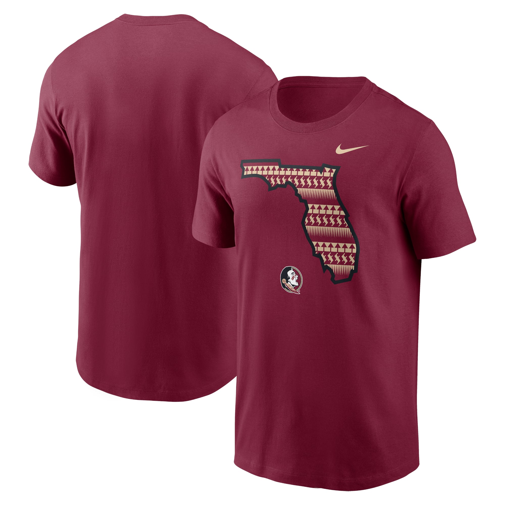Florida State Seminoles Nike Campus State Shape T-Shirt - Garnet