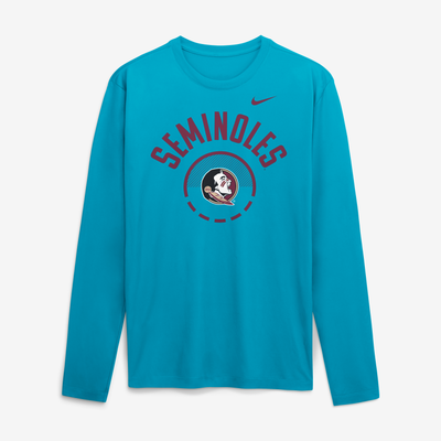 Florida State Seminoles Nike 2026 Courtside Basketball Shootaround Legend Dri-FIT Long Sleeve T-Shirt - Turquoise