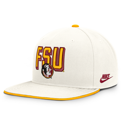  Florida State Seminoles Nike Legacy Letter & Mascot Pro Snapback Hat - White