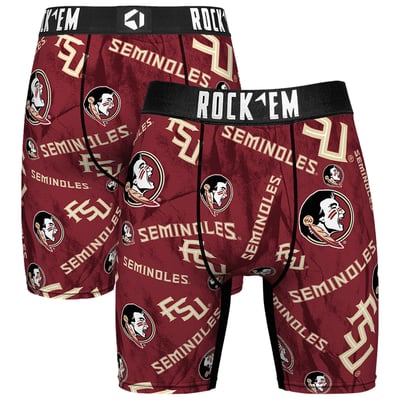  Florida State Seminoles Rock Em All Over Logo Boxer Briefs - Garnet