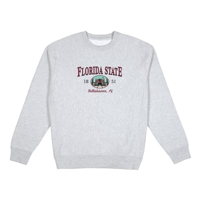  Florida State Seminoles Uscape Apparel New Heights Heavyweight Sweatshirt - Heather Gray
