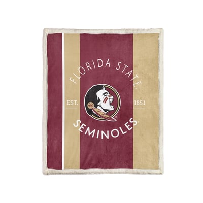 Florida State Seminoles Pegasus Block Stripe 50" x 60" Ultra Cozy Sherpa Blanket