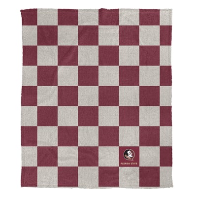 Florida State Seminoles Pegasus Checkered Logo Patch 50" x 60" Cozy Knit Blanket