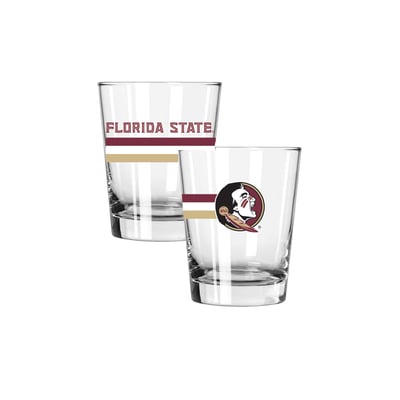 Florida State Seminoles The Memory Company Two-Piece 15oz. Big Stripes Double Old Fashioned Glass Set