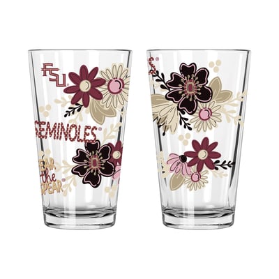 Florida State Seminoles The Memory Company Two-Piece 16oz. Flowers Pint Glass Set