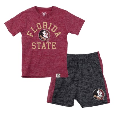  Florida State Seminoles Wes & Willy Toddler Cloudy Yarn T-Shirt and Shorts Set - Garnet