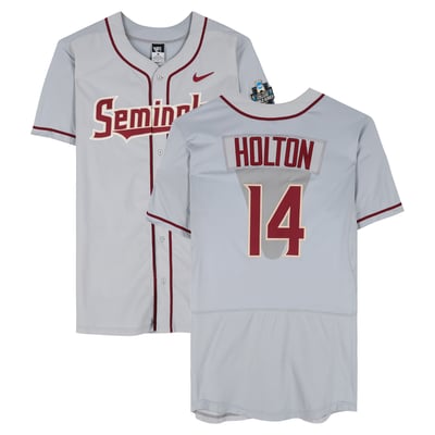 Tyler Holton Florida State Seminoles Fanatics Authentic Player-Issued #14 Gray Jersey from the 2017 College World Series - Size 46
