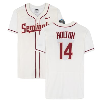 Tyler Holton Florida State Seminoles Fanatics Authentic Player-Issued #14 White Jersey from the 2017 College World Series - Size 46