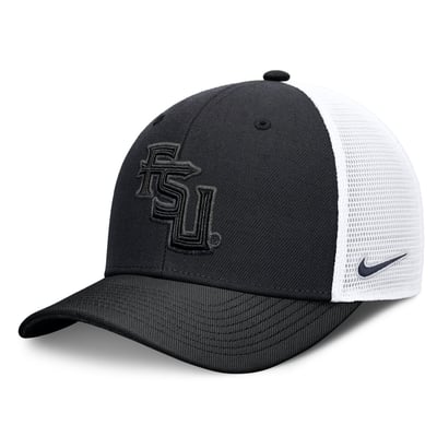  Florida State Seminoles Nike Unisex Tonal Dri-FIT Rise Trucker Adjustable Hat - Black