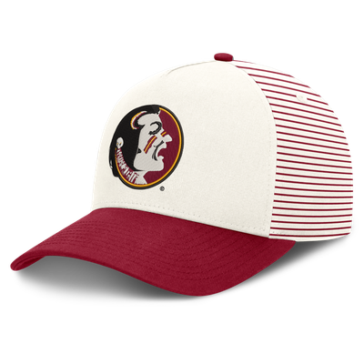  Florida State Seminoles Nike Unisex Vault Striped A-Frame Rise Adjustable Hat - White/Garnet