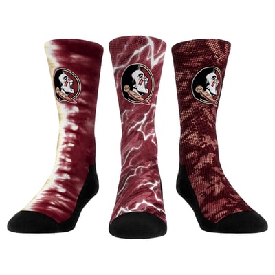 Florida State Seminoles Rock Em Unisex Team Tones Three-Pack Crew Socks