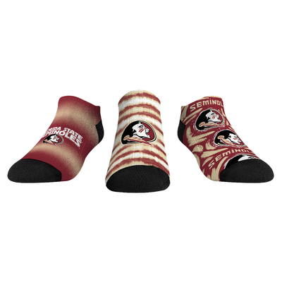  Florida State Seminoles Rock Em Unisex Make Some Noise Three-Pack Low-Cut Socks Set - Garnet