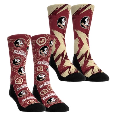  Florida State Seminoles Rock Em Unisex Game Day Two-Pack Crew Socks Set - Maroon