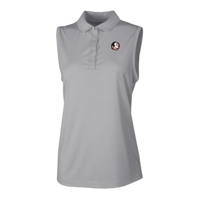  Florida State Seminoles Columbia Women's Ace Flair Sleeveless Tank Polo - Gray