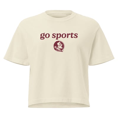 Florida State Seminoles Comfort Colors Women's Go Sports Cropped T-Shirt - Cream
