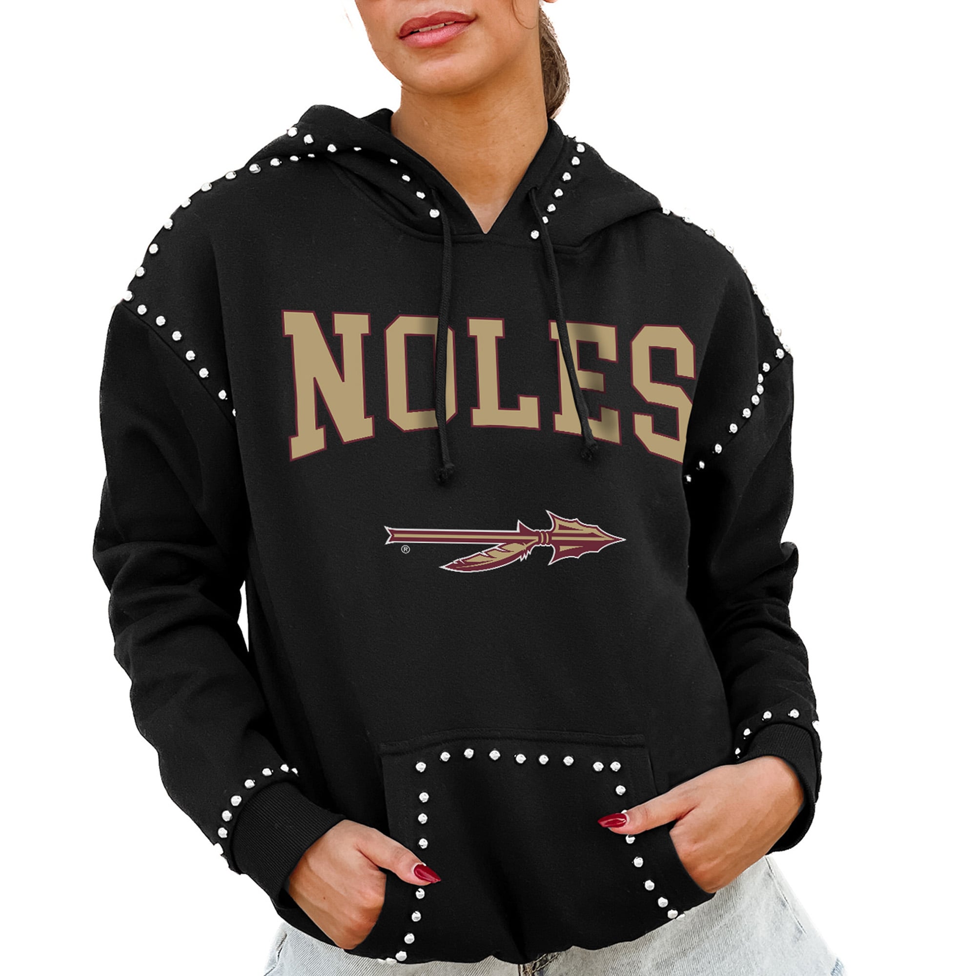 Florida State Seminoles Gameday Couture Women's Studded Pullover Hoodie - Black