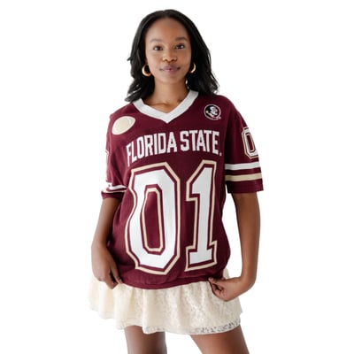  Florida State Seminoles Gameday Social Women's Knit Football Jersey Sweater - Garnet