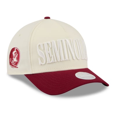 Florida State Seminoles New Era Women's Tonal A-Frame 9FORTY Adjustable Hat - White/Garnet