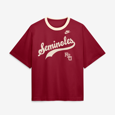 Florida State Seminoles Nike Women's Legacy Fight Song Boxy T-Shirt - Garnet
