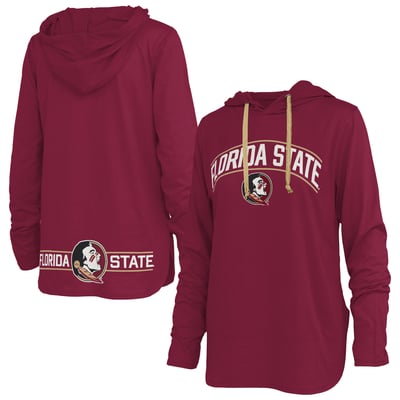 Florida State Seminoles Pressbox Women's Allie Long Sleeve Hooded T-Shirt - Garnet
