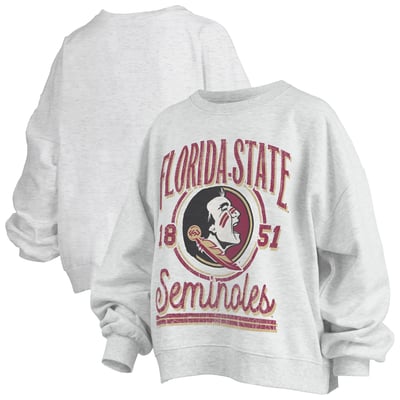 Florida State Seminoles Pressbox Women's Oversized Bravo Melange Janise Sweatshirt - Heather Gray