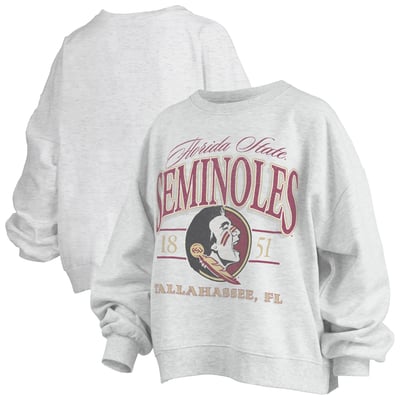Florida State Seminoles Pressbox Women's Oversized Vinson Melange Janise Sweatshirt - Heather Gray