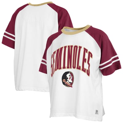  Florida State Seminoles Pressbox Women's Sky Colorblock Slub T-Shirt - White