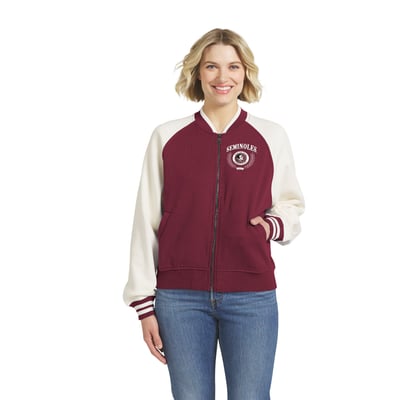  Florida State Seminoles WEAR by Erin Andrews Women's Raglan Full-Zip Jacket - Garnet