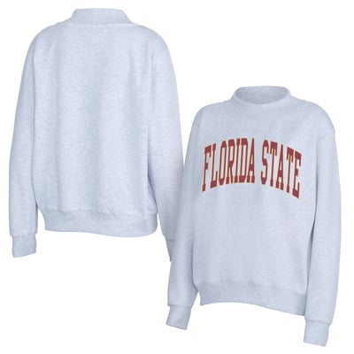 Florida State Seminoles ZooZatz Women's Team Arch Mock Neck Sweatshirt - Gray