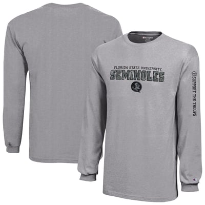  Florida State Seminoles Champion Youth Operation Hat Trick Long Sleeve T-Shirt - Heather Gray