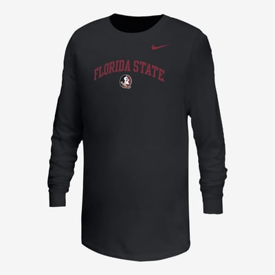  Florida State Seminoles Nike Youth Arched Core Long Sleeve T-Shirt - Black