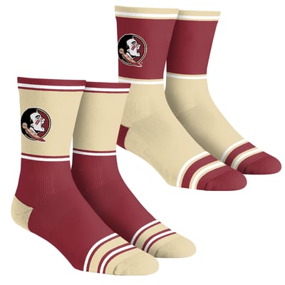  Florida State Seminoles Rock Em Youth 2-Pack Color Block Crew Socks Set