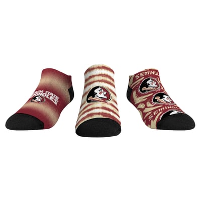  Florida State Seminoles Rock Em Youth Make Some Noise Three-Pack Low-Cut Socks Set - Garnet