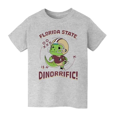 Florida State Seminoles Vive La Fete Youth Dinorrific T-Shirt - Gray