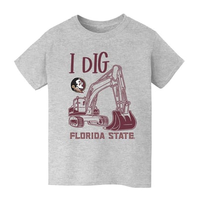 Florida State Seminoles Vive La Fete Youth Excavator T-Shirt - Gray
