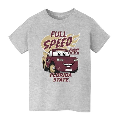  Florida State Seminoles Vive La Fete Youth Full Speed T-Shirt - Gray