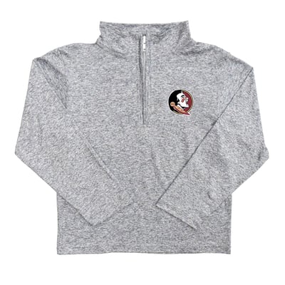  Florida State Seminoles Vive La Fete Youth Team Logo Quarter-Zip Sweatshirt - Heather Gray