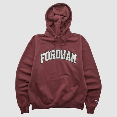 Fordham Rams Champion 2000s Hooded Pullover Sweatshirt - Maroon - S by Fanatics Real Vintage