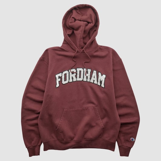 Fordham Rams Champion 2000s Hooded Pullover Sweatshirt - Maroon - S by Fanatics Real Vintage