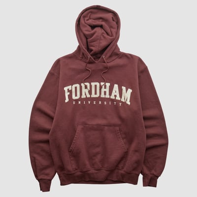 Fordham Rams Champion 2000s Hooded Pullover Sweatshirt - Maroon - S by Fanatics Real Vintage