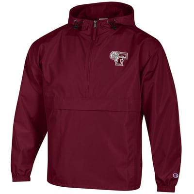 Fordham Rams Champion Packable Half-Zip Hooded Jacket - Maroon
