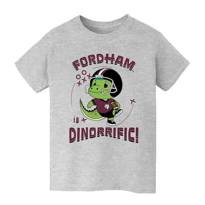 Fordham Rams Vive La Fete Youth Dinorrific T-Shirt - Gray