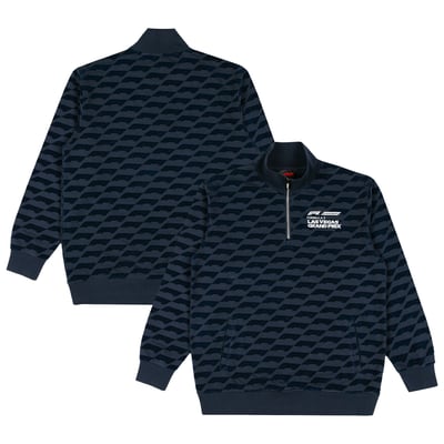 2026 Las Vegas Grand Prix Flocked Allover Print Quarter-Zip Sweatshirt - Blue