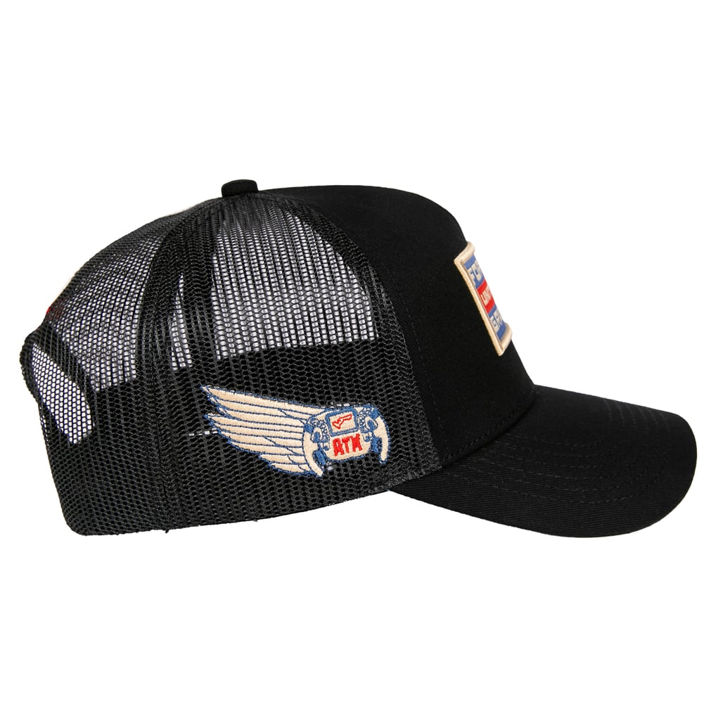 F1 Insomniac United States Grand Prix Pinched-Panel Patch Adjustable Trucker Hat - Black