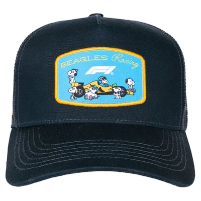 F1 x Peanuts Insomniac Pinched-Panel Podium Adjustable Trucker Hat - Navy