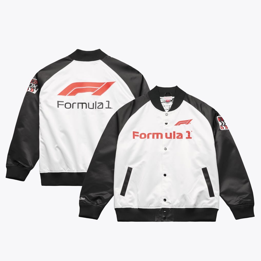 Formula 1 Merchandise Mitchell & Ness Lightweight Full-Snap Satin Jacket - White
