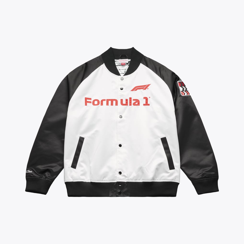 Formula 1 Merchandise Mitchell & Ness Lightweight Full-Snap Satin Jacket - White
