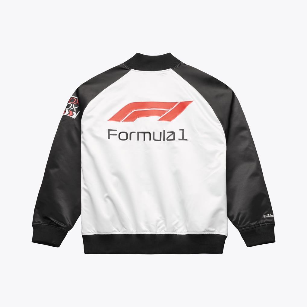 Formula 1 Merchandise Mitchell & Ness Lightweight Full-Snap Satin Jacket - White
