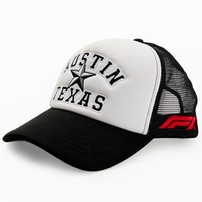PacSun United States Grand Prix Apex Trucker Adjustable Hat - Black/White