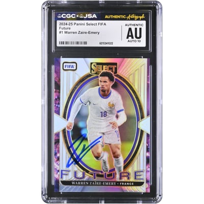 Warren Zaïre-Emery France National Team Autographed 2024-25 Panini Select FIFA Future #1 CGC Authenticated AUTO 10 Card